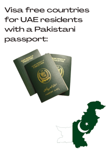 Visa free countries for UAE residents with a Pakistani passport: