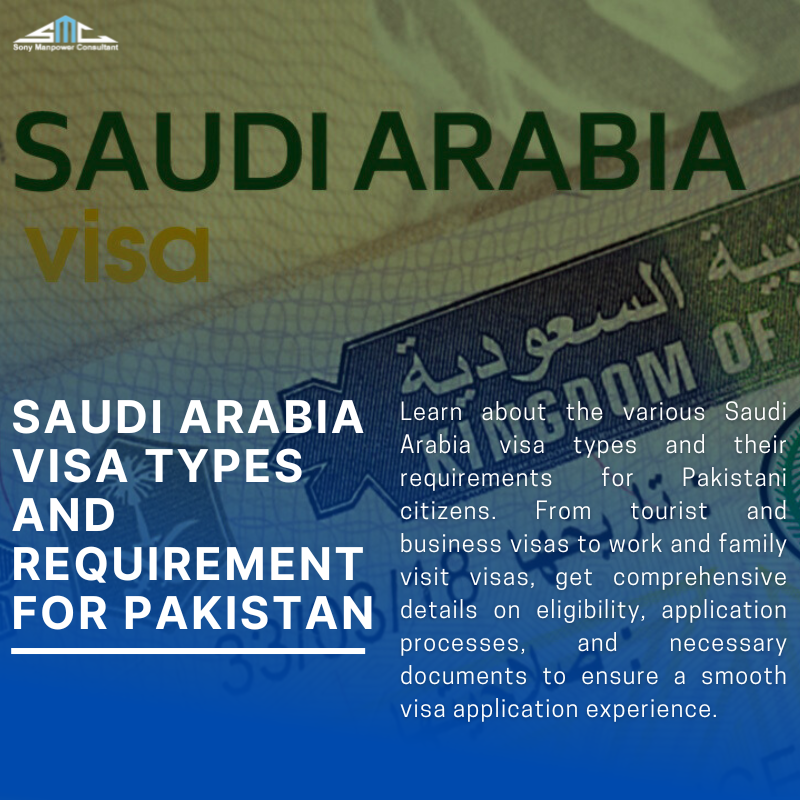 Saudi Arabia Visa Types and requirement for Pakistan