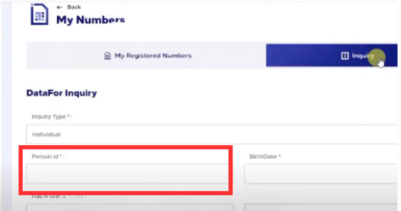 Input Your Iqama Number - Sim registered