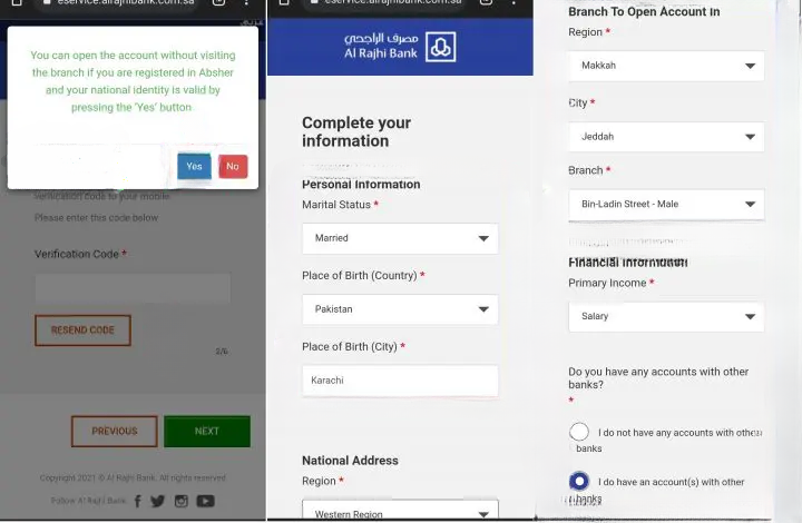 Step Three to Open Al Rajhi Bank Account