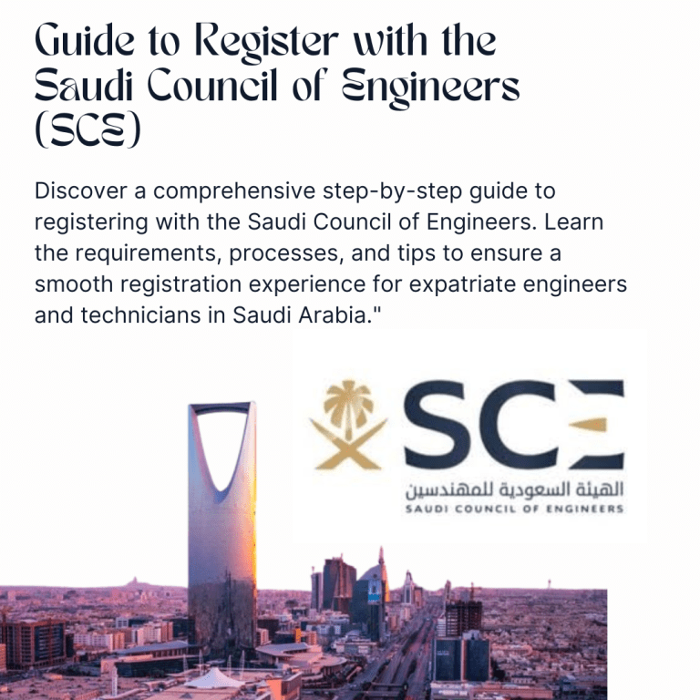 Guide to Register with the Saudi Council of Engineers (SCE)