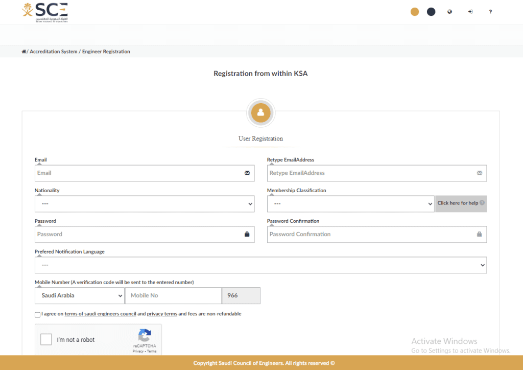 Register with the Saudi Council of Engineers