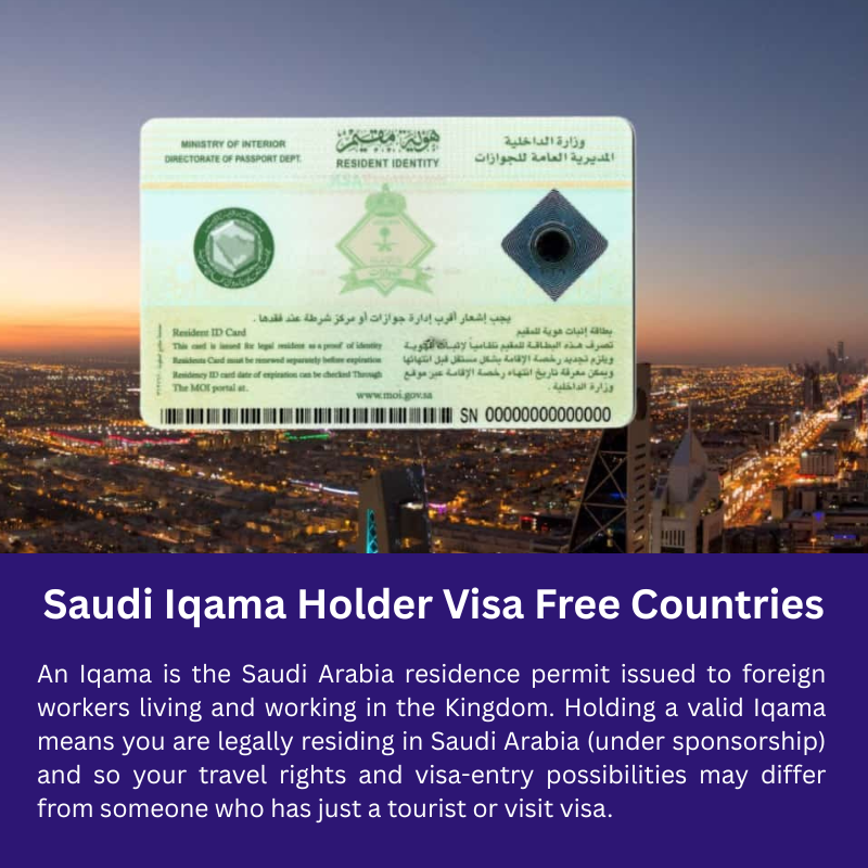 Saudi iqama holder visa free countries - 2025 6 Saudi Iqama Holder