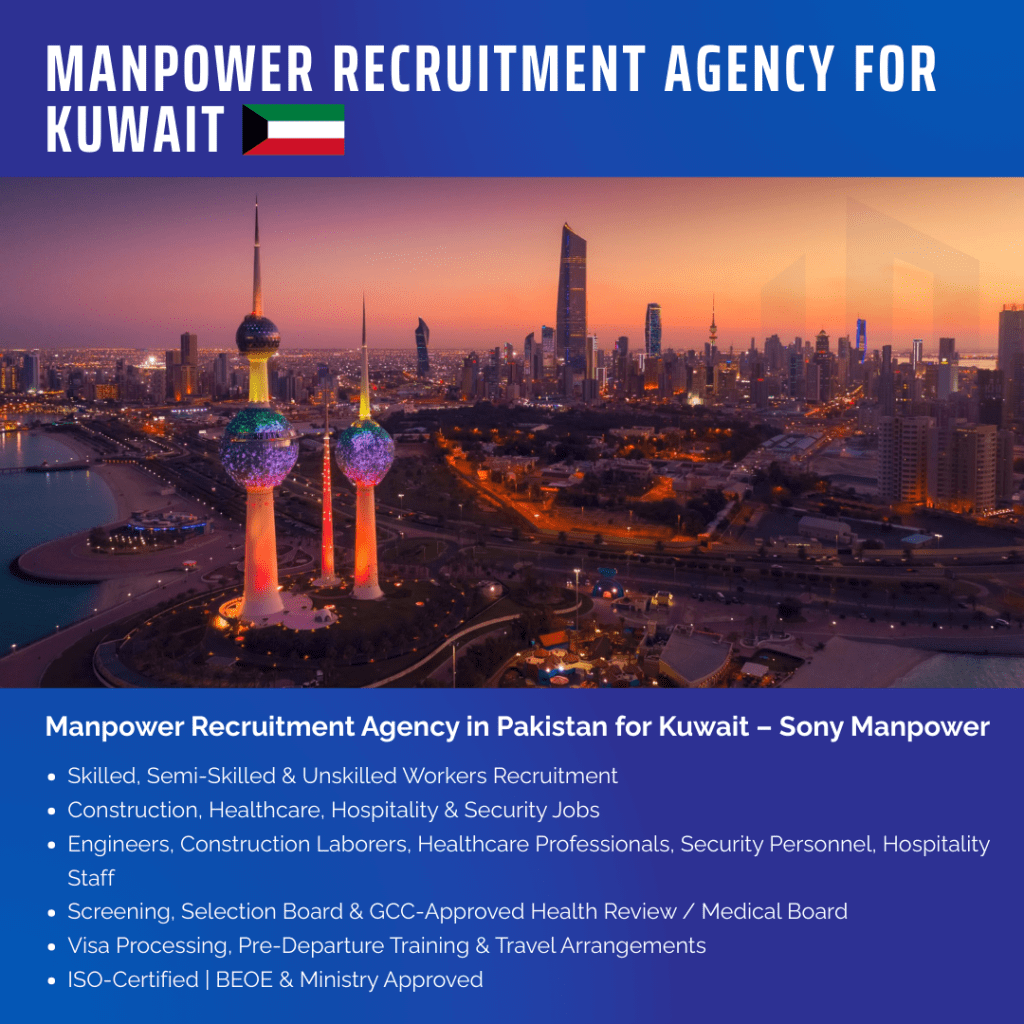 Best Manpower Recruitment Agency in Pakistan – Sony Manpower 5 Recruitment Agency for Kuwait