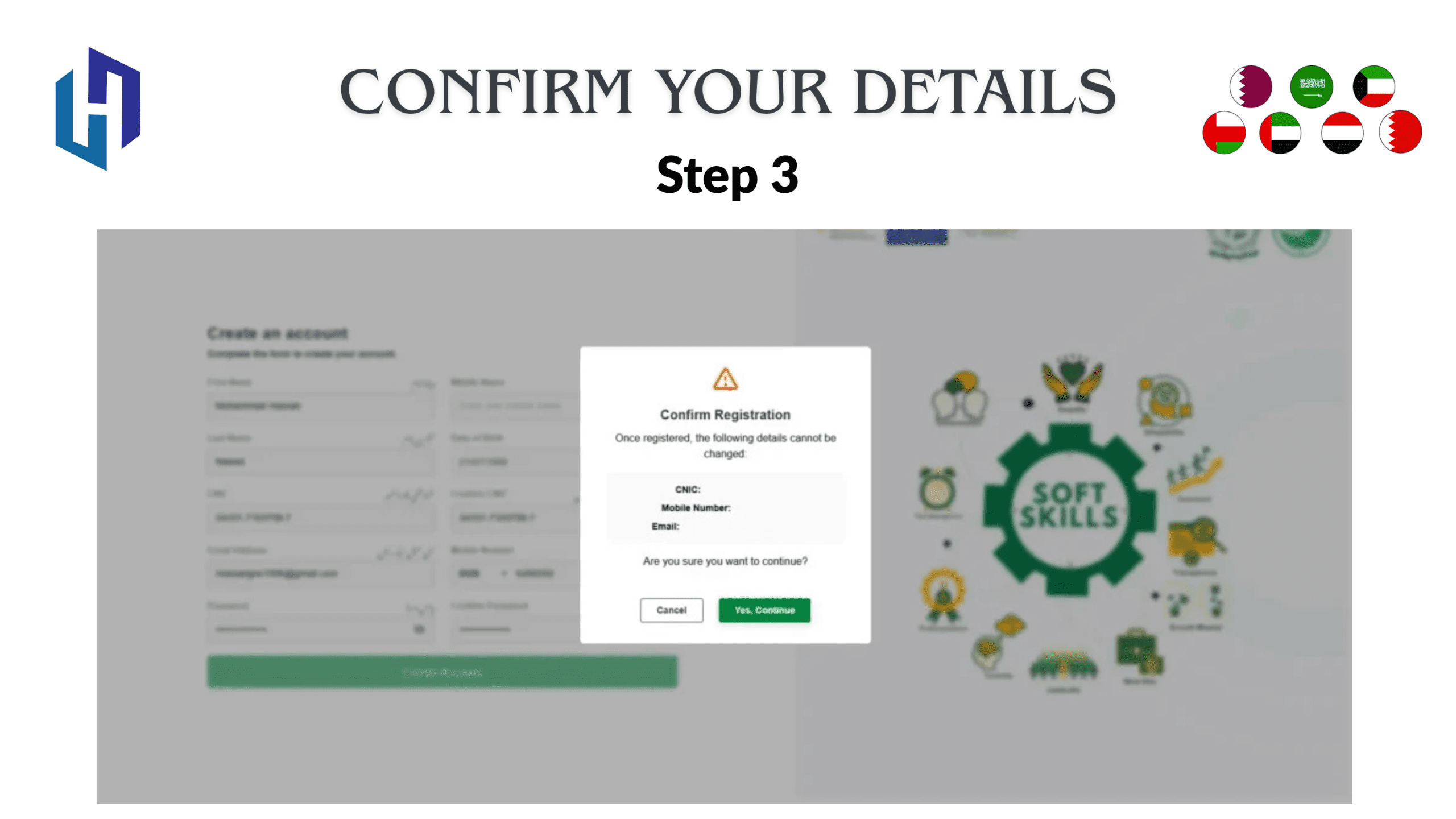 Confirm Your Details on pak Soft Skills Portal
