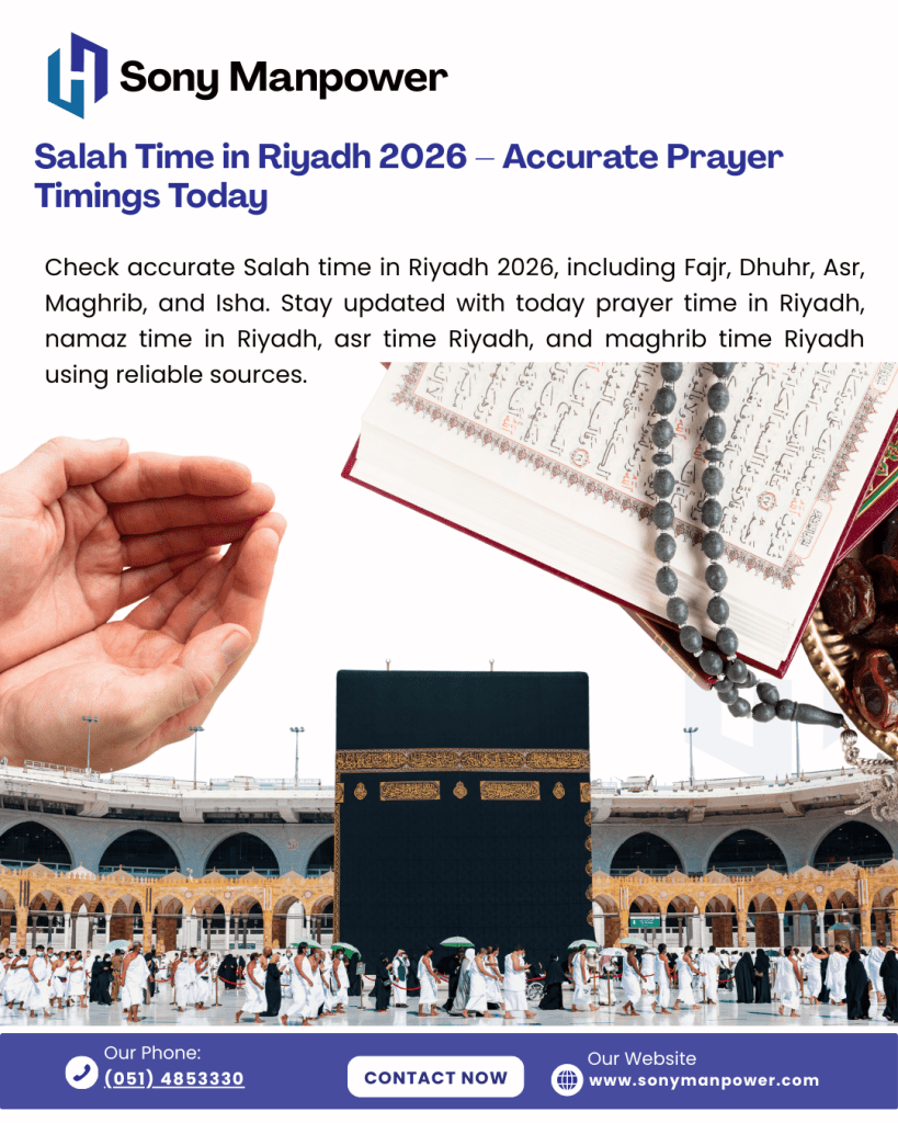 Salah Time in Riyadh 2026 – Accurate Prayer Timings Today