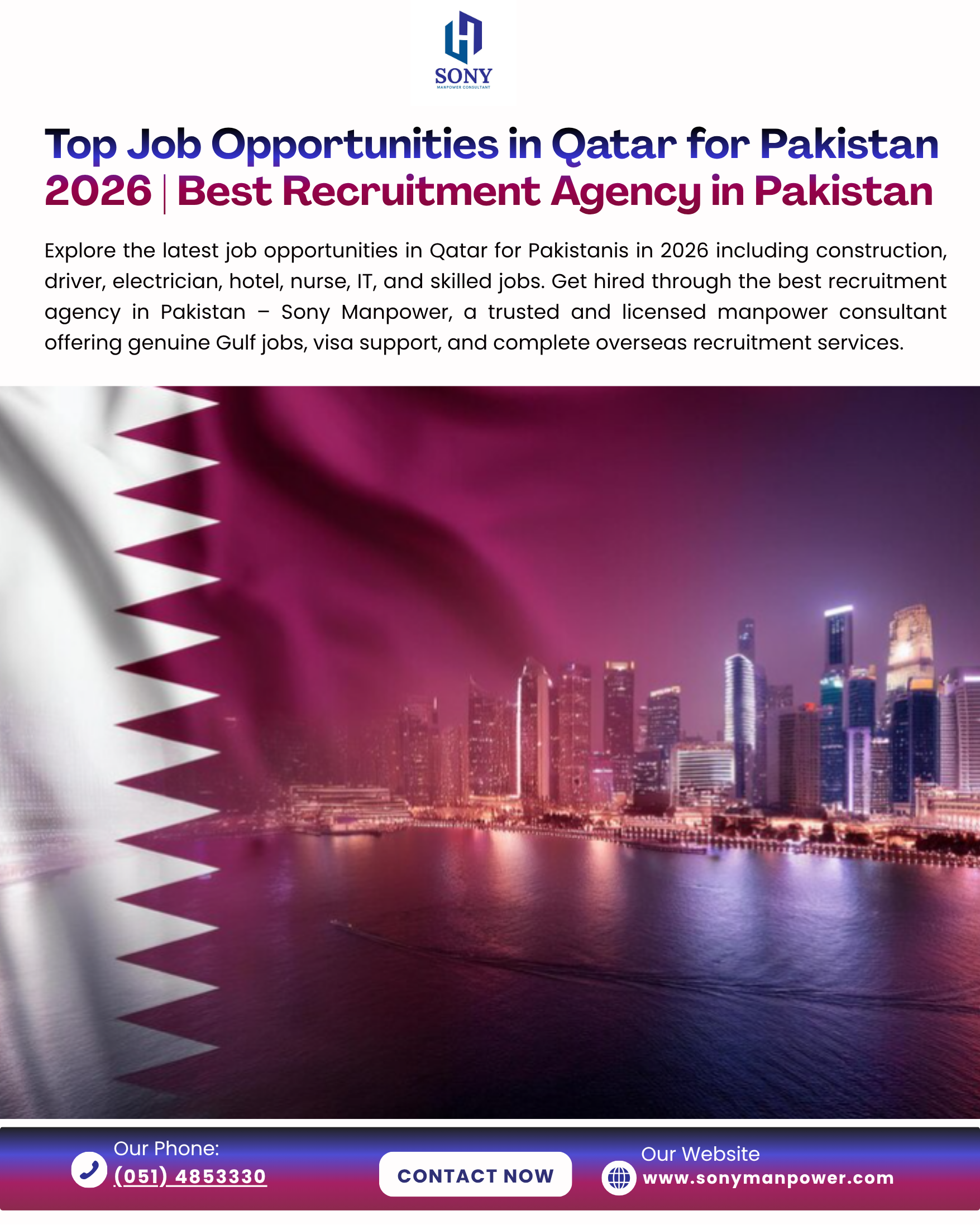 Top Job Opportunities in Qatar for Pakistanis 2026 (Complete Guide with Trusted Recruitment Support)