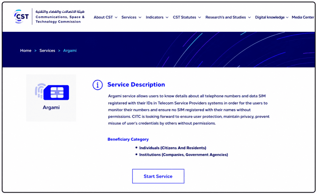 CITC Website - Sim registered